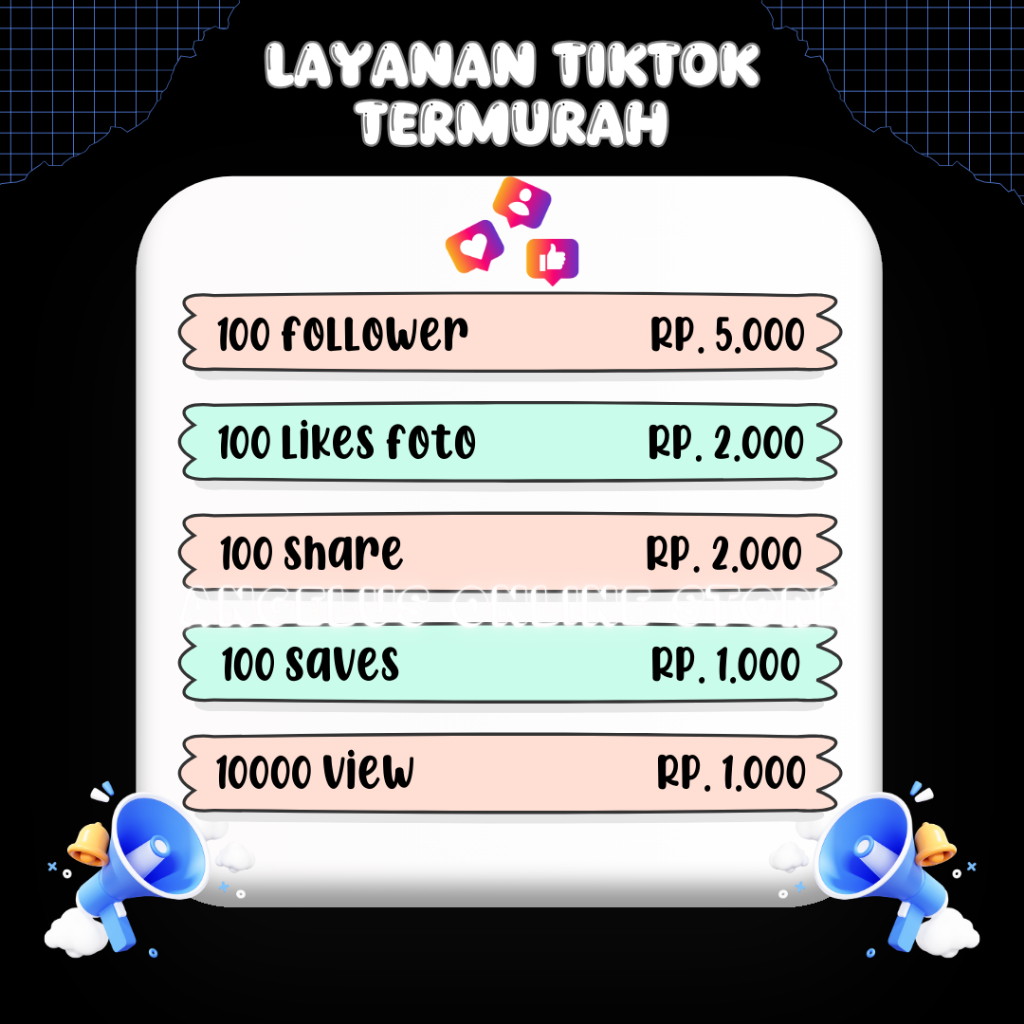 Follower, Likes, View, Save, Share Promo Tiktok Termurah Berkualitas