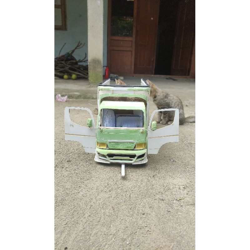 miniatur truk canter fulbok mentahan full hidrolik