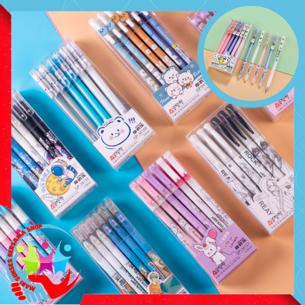 

MSBS Pulpen Gel 0.5mm Erasable Gel Pen Bolpoin Tinta Gel Cair Bisa Di Hapus Pena Aesthetic Edition Karakter Kartun