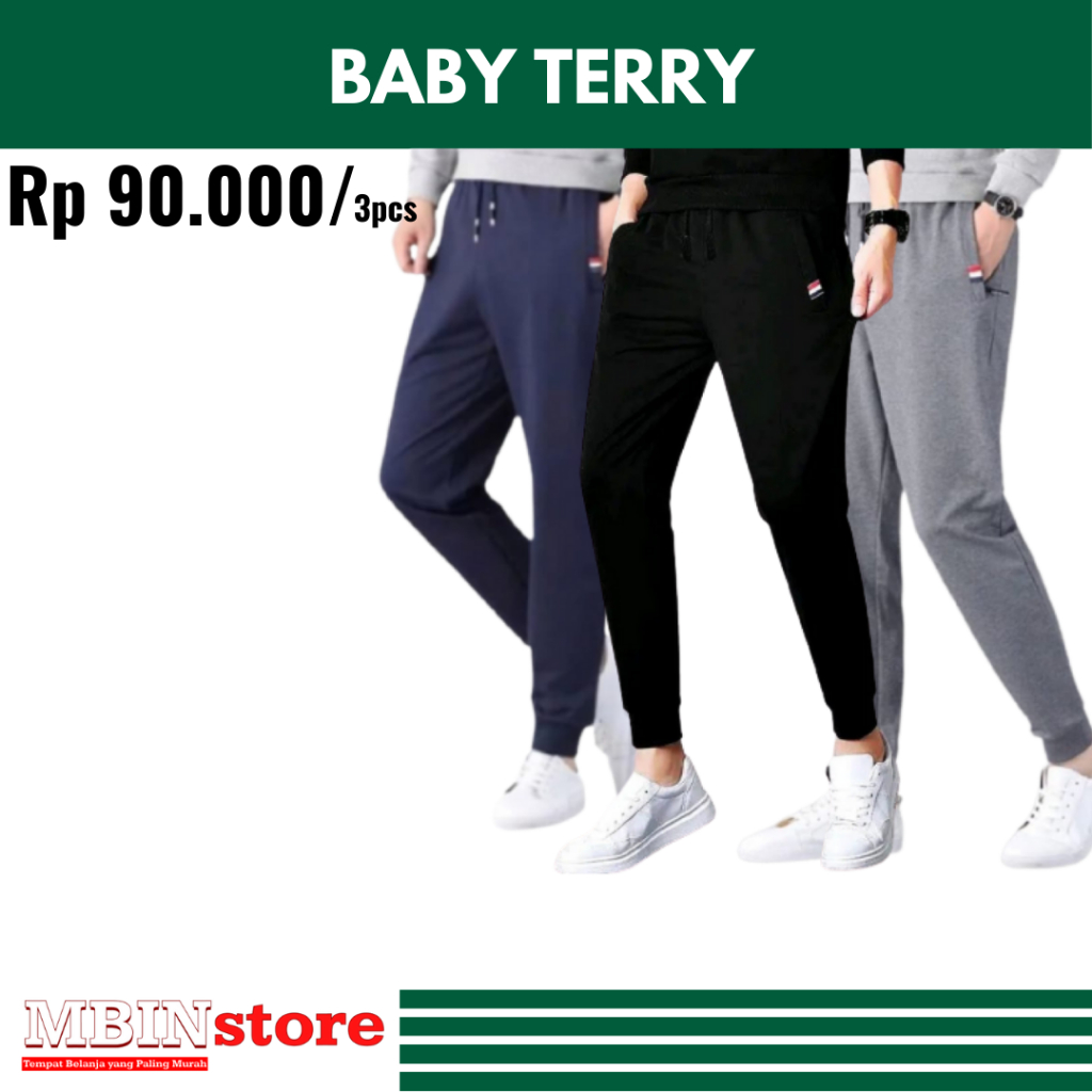 Celana Jogger Panjang Baby terry unisex pria wanita