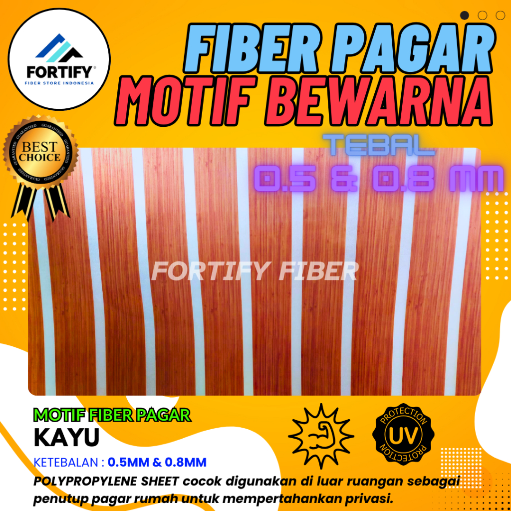 Fiber Plastik Penutup Pagar Rumah Motif KAYU