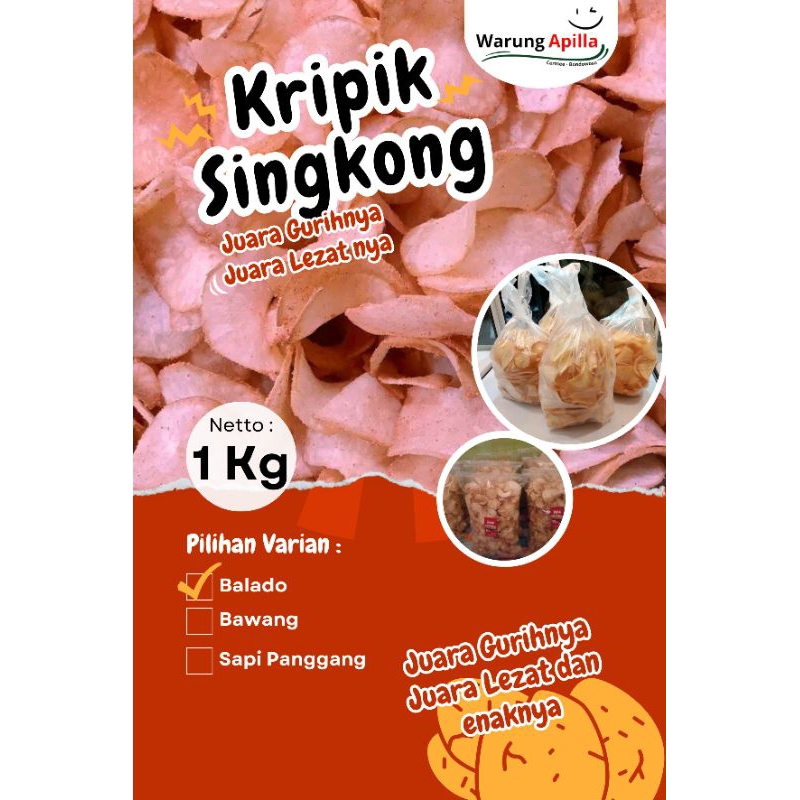 

Kripik Singkong Balado 1 Kg Super Gurih