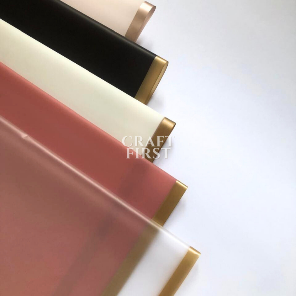 

Craft First - Kertas Buket Gold Line Transparant Color Cellophane Flower Wrapping