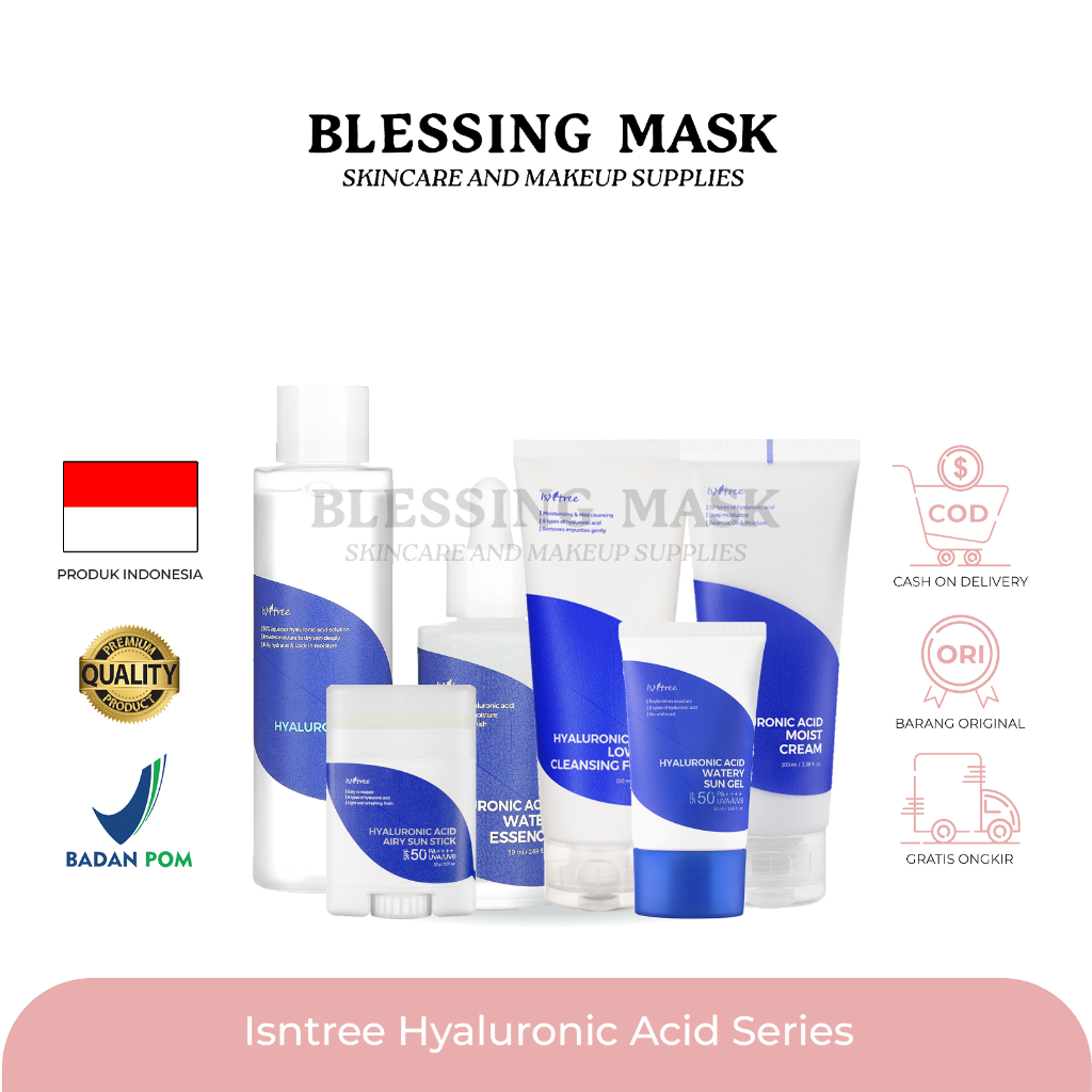 Isntree Hyaluronic Acid Toner Plus | Low-pH Cleansing Foam | Water Essence | Airy Sun Stick SPF50+ P