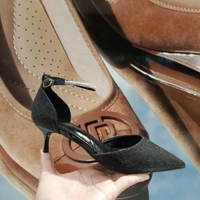 NEW HEELS PESTA TINGGI ORNAMEN PERMATA SINTETIS || SEPATU HEELS WANITA BRAND BE. BOB TINGGI HEELS 6 