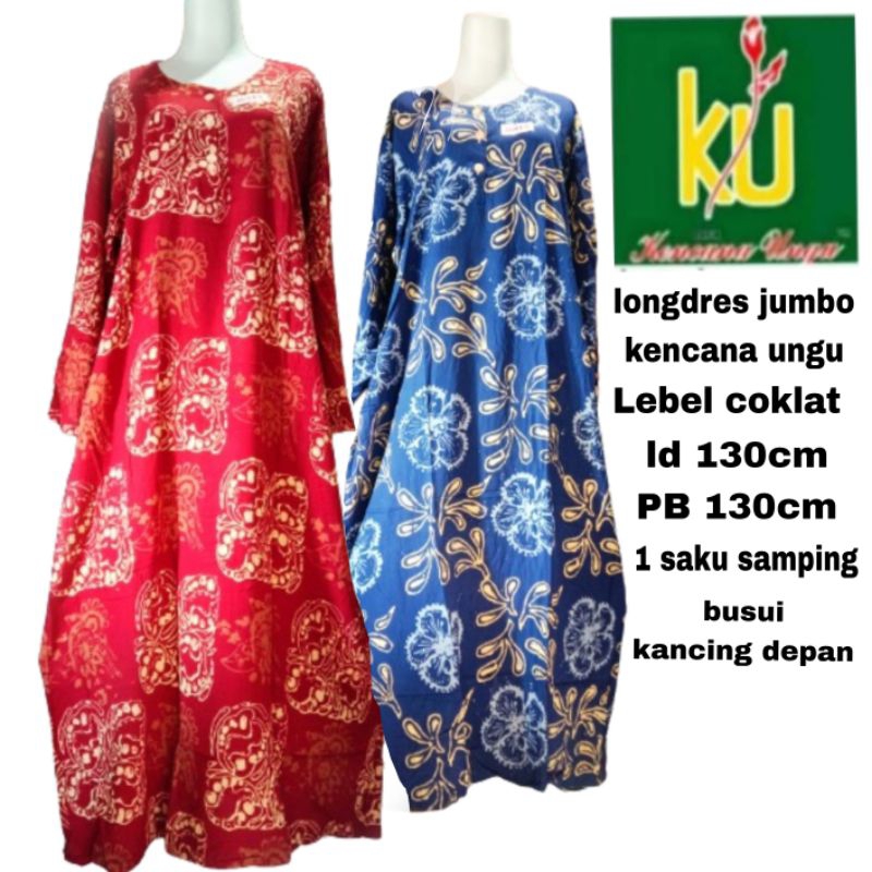 longdres abaya jumbo lebel coklat ld 130cm PB 130cm busui kancing depan