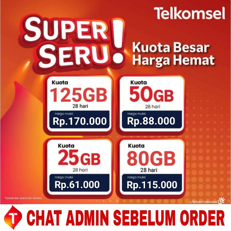 Promo Paket Telkomsel Murah | paket Telkomsel 25gb | 50gb | 80gb