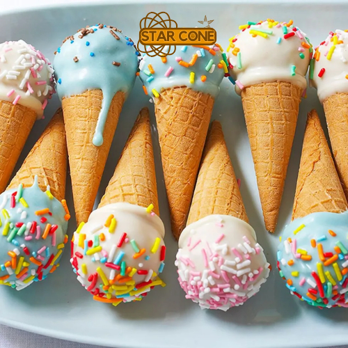 

PAKET STAR CONE 50pcs Mini Cone Waffle Sugar Cone Eskrim
