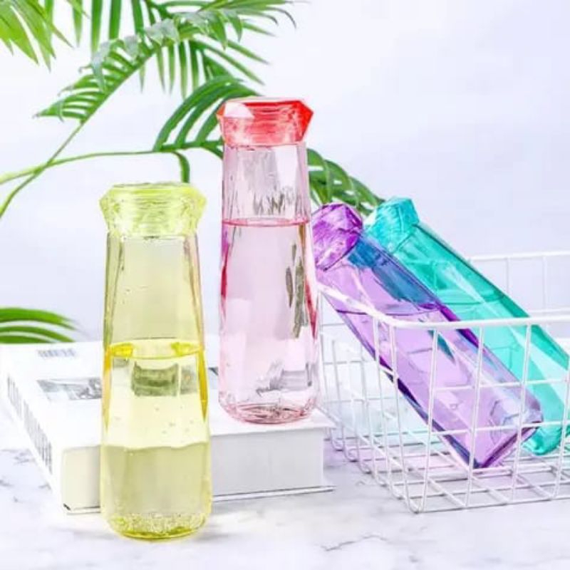 Botol Kaca Diamond Kristal Bottle Tempat Minum Glass Water Bottle