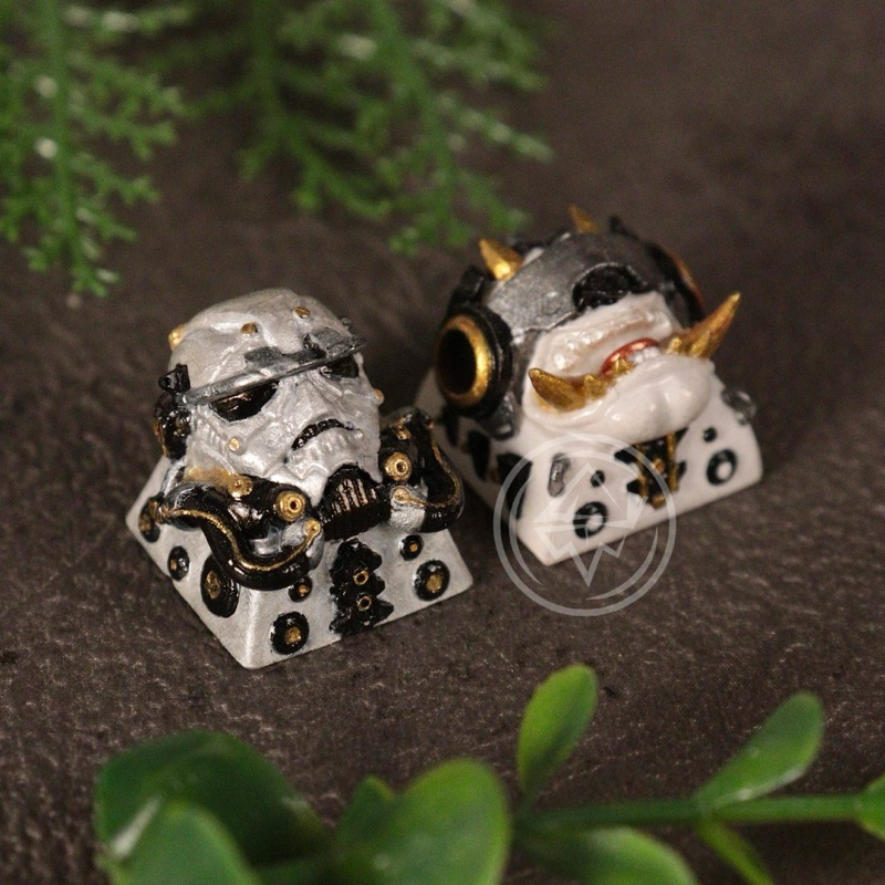Cyberpunk artisan keycap sets stormtrooper star wars and cyber ogre keycap