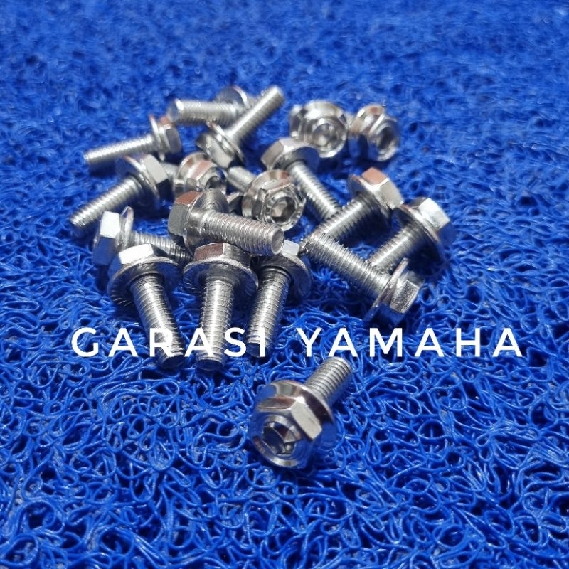 Baut stainless 2 kunci 6 x 15 baut 2 kunci panjang 15 mm baut 10 panjang 1.5 cm baut stainles 2