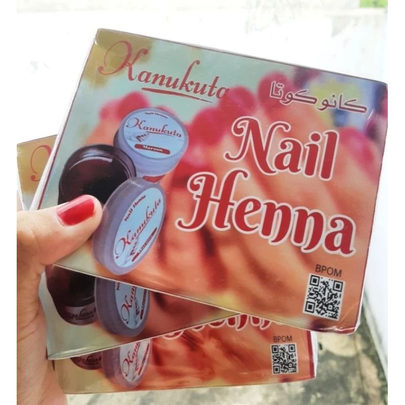 Kanukuta Nail Henna warna Maroon | Kanukuta Nail Halal BPOM