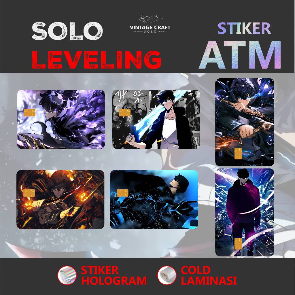 Stiker Garskin Skin Card ATM Anime Manhwa Solo Leveling Hologram