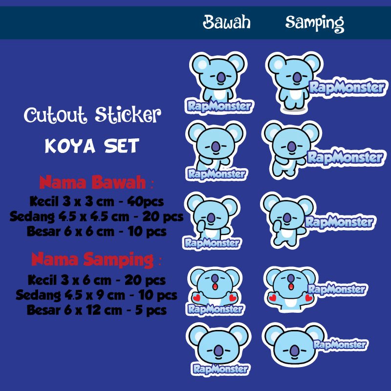 

sticker nama cutout koya