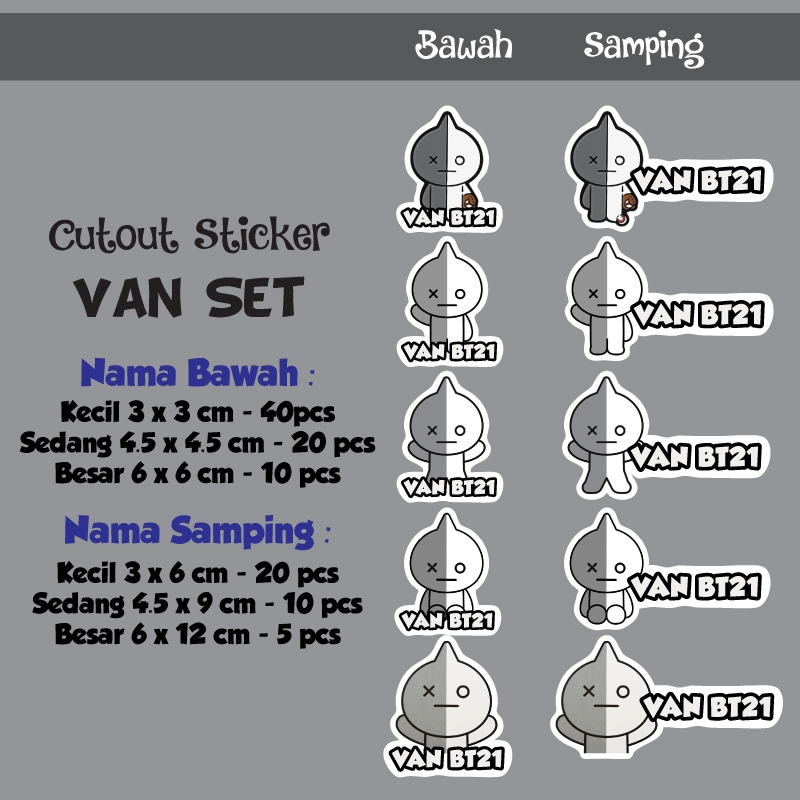 

sticker nama cutout van