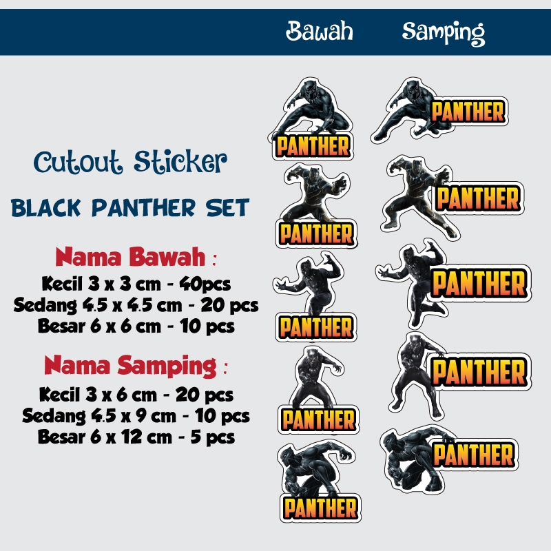 

sticker nama cutout black panther