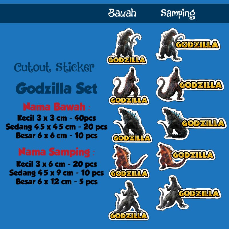 

sticker nama cutout godzilla