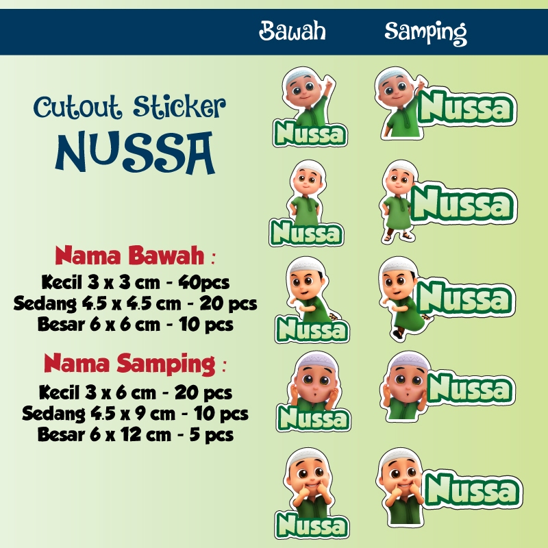 

sticker nama cutout nussa