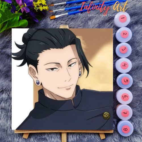 

Paint by Number Anime Jujutsu Kaisen Yuta Okkotsu Getou Suguru - DIY Kit Melukis Kanvas 20x20 cm Lengkap Frame - Siap Lukis / Canvas Painting Kit