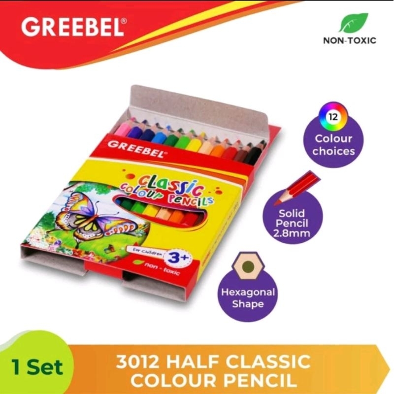

BLOSSINO | Pensil mewarnai greebel 12 warna pendek