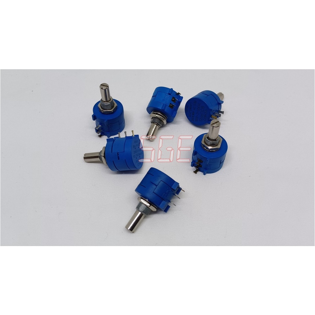 Potensio wirewound Mexico Bourns 10 Putaran 5K biru
