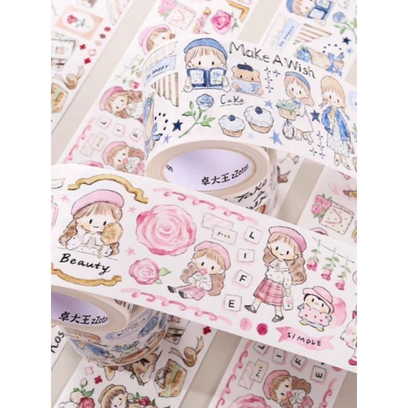 

50cm Stiker Washitape Molinta Zzoton Mix New Stationery Cute Dessert Cute Animal Retro Flower