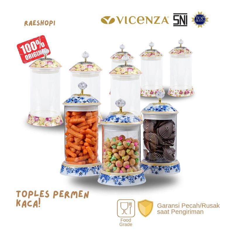 Vicenza Toples Set Kaca G301/GA301/GM301 motif Padi/Lily/Camelia/Magnolia/Ayana/Mawar/Melati/Eternit