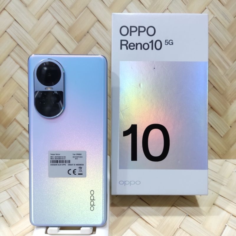 Oppo Reno 10 5G 8/256GB Hanphone second Fullset batangan original bergaransi