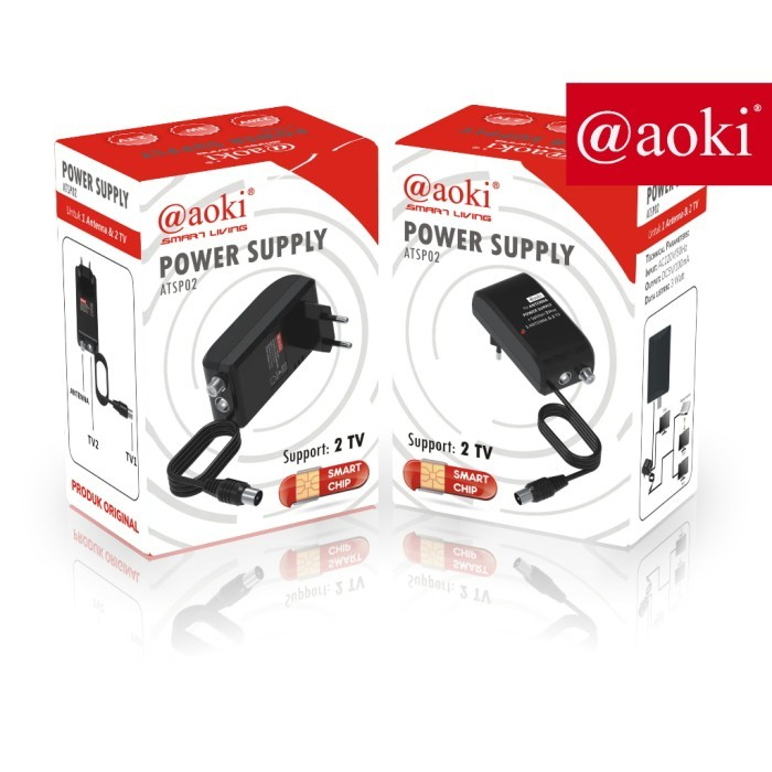 Aoki Power Supply Booster Antena Penjernih 2 TV Adaptor buster