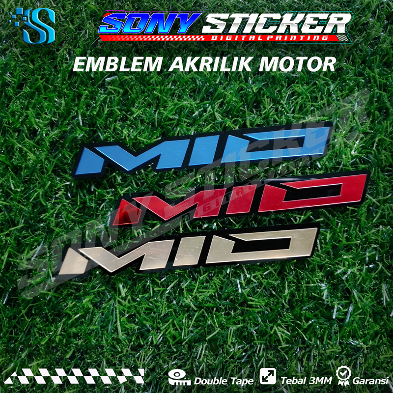 Emblem Akrilik Motor Yamaha Mio 1 Set 2 Pcs - Logo / Emblem Motor Mio Kotak