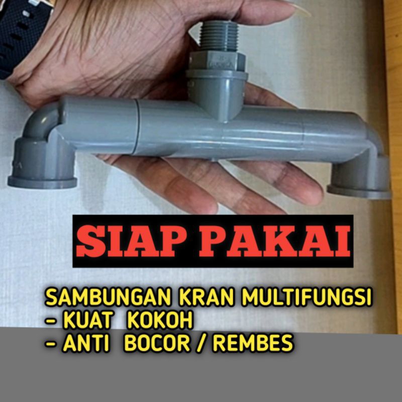Sambungan kran pvc siap pakai ukuran 1/2, 3/4 inchi