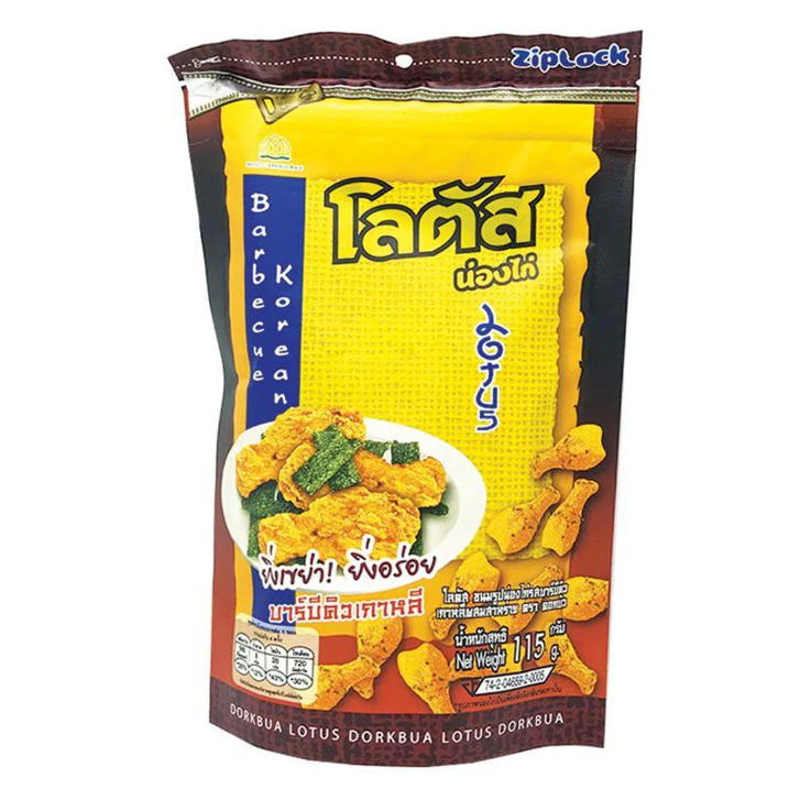 

Dorkbua Lotus Snack Paha Ayam Thailand 110gram size besar - Korea BBQ
