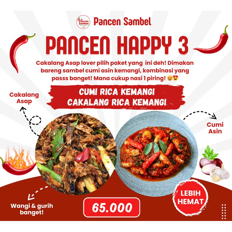 

Paket Pancen Happy 3 (Cumi Rica Kemangi & Cakalang Fufu Rica Kemangi)