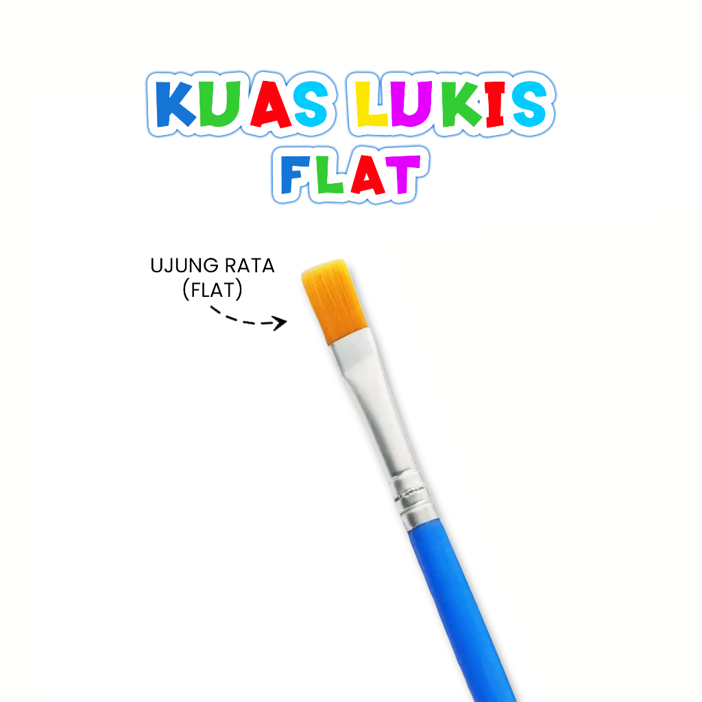 

Kuas Lukis ujung Flat Rata bulu halus