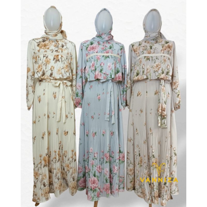 DRESS PLISKET LIDI RAMPEL DADA | DRESS PLISKET LIONEL RICHIE PREMIUM MOTIF BUNGA