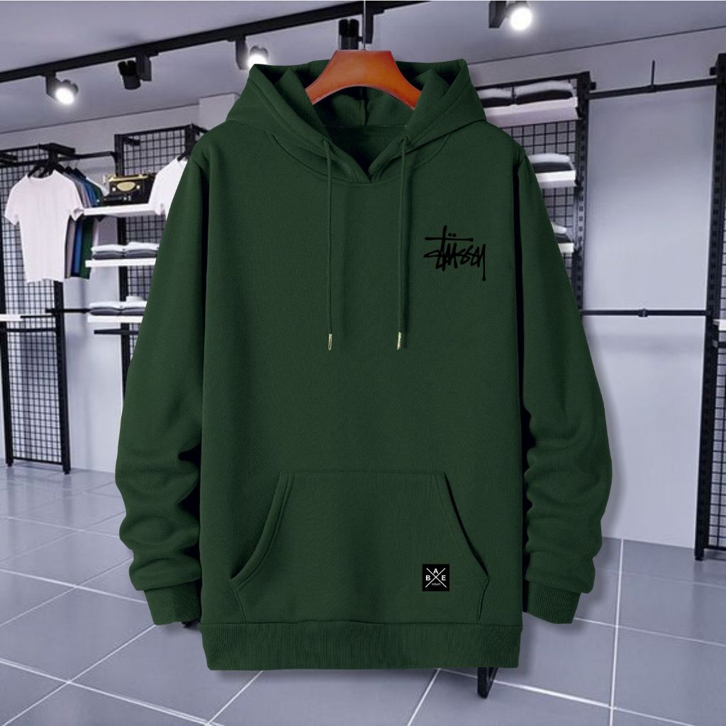 TERMURAH  COD Jaket Sweater Hoodie Pria Distro stussyOriginal Big Size Jumbo M - XXL