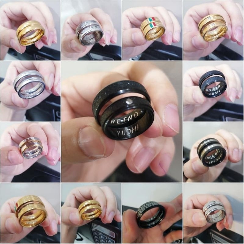 Cincin Titanium Couple Ukir Nama