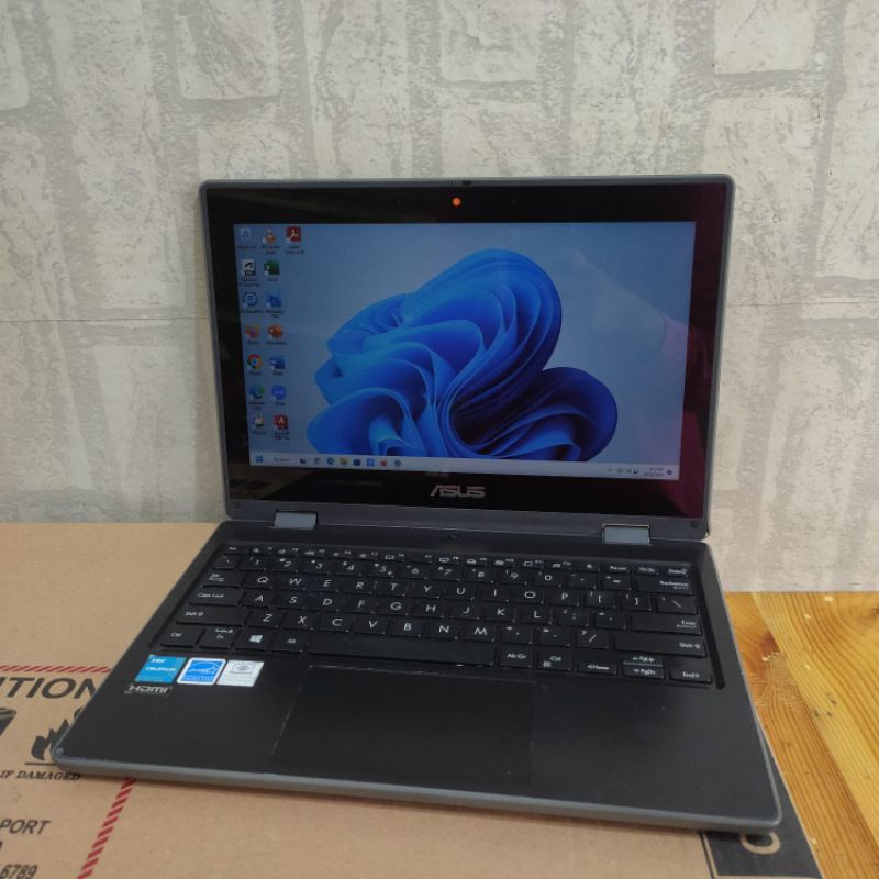 Notebook Asus BR1100FK (Touchscreen), Layar bisa Flip 360° Jadi Tablet, Celeron-N4500, Intel UHD Gra