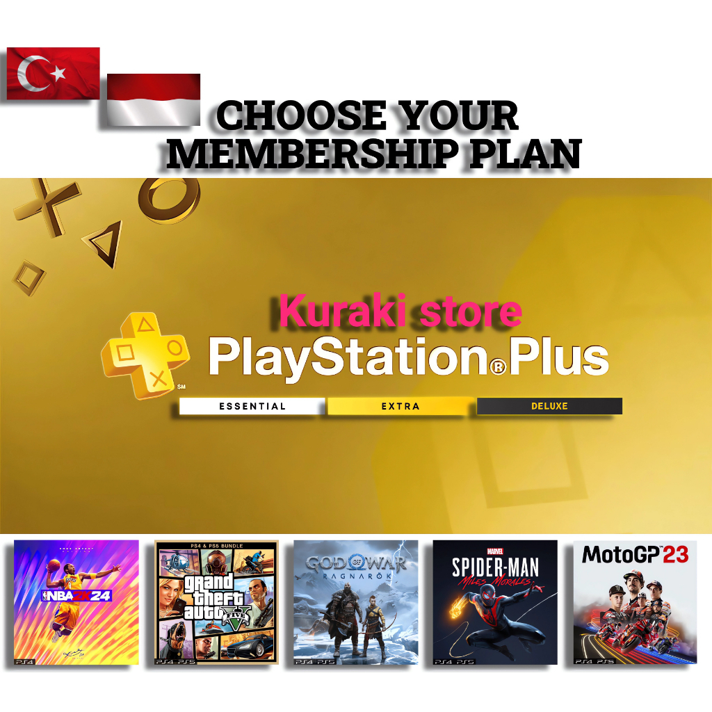Playstation PS Plus Essential  Extra  Deluxe PS4 PS5 Region Turkey turki &amp; INDO Digital game