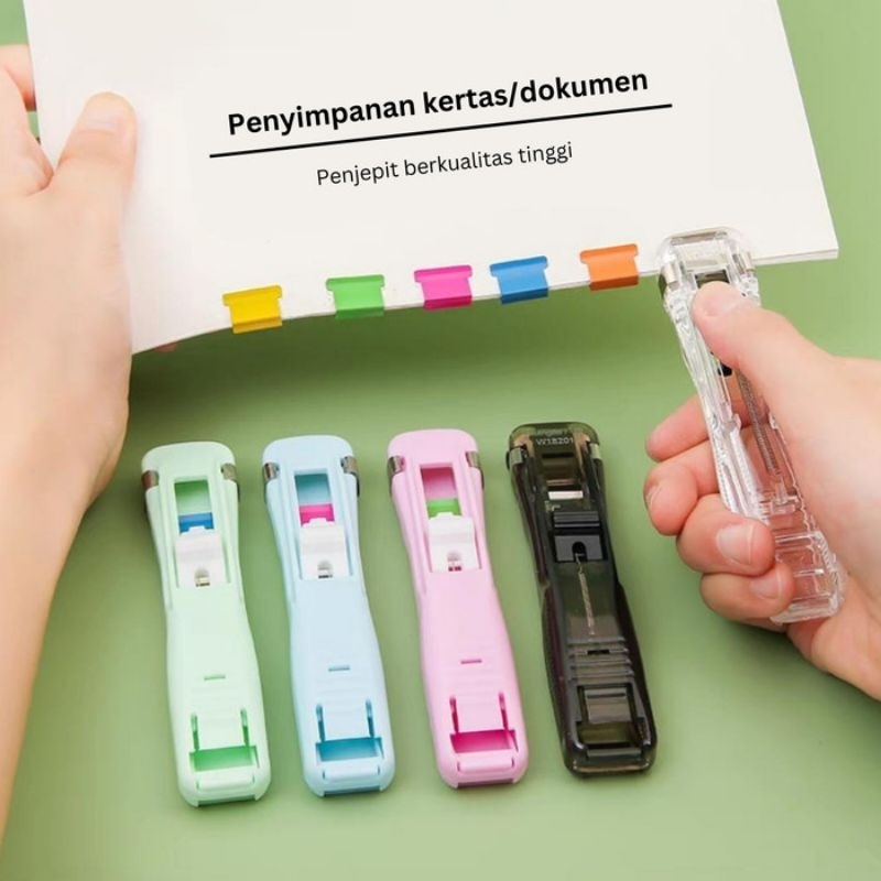 

Klip kertas Pastel Colour / warna pastel (Staples modern) + Isi 50pcs warna rainbow / pelangi