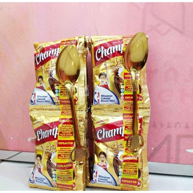 

ENERGEN CHAMPIONS COKLAT 1 RENCENG ISI 10 FREE SENDOK