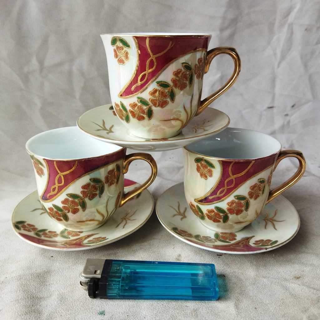 Vintage NOS 3 set Cangkir Keramik China