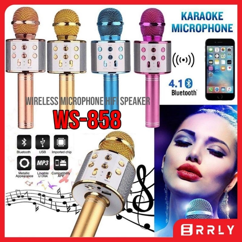 Mic WS 858 Microphone Wireless Karaoke Microphone Bluetooth WS-858