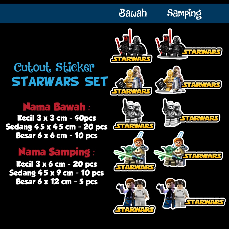 

sticker nama cutout lego starwars