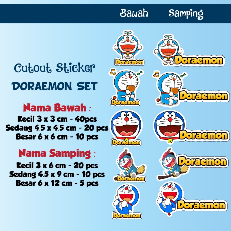 

sticker nama cutout doraemon