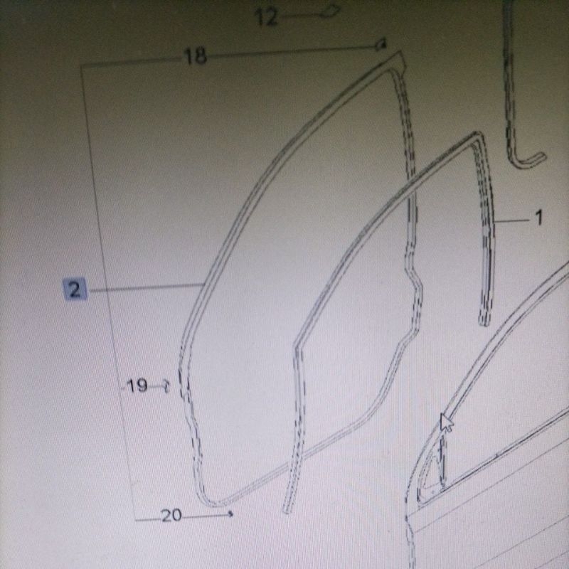 Karet balon pintu depan Chevrolet Aveo 2008-2009