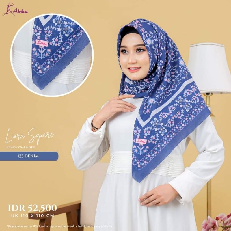 Square motif Liora abika hijab jilbab terbaru segi empat kerudung voal premium 110cmx110cm fashion m