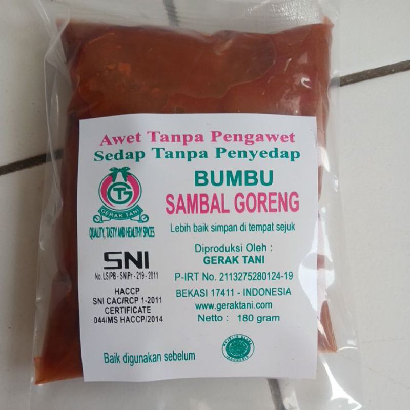 

Bumbu Gerak Tani Sambal Goreng 180gram