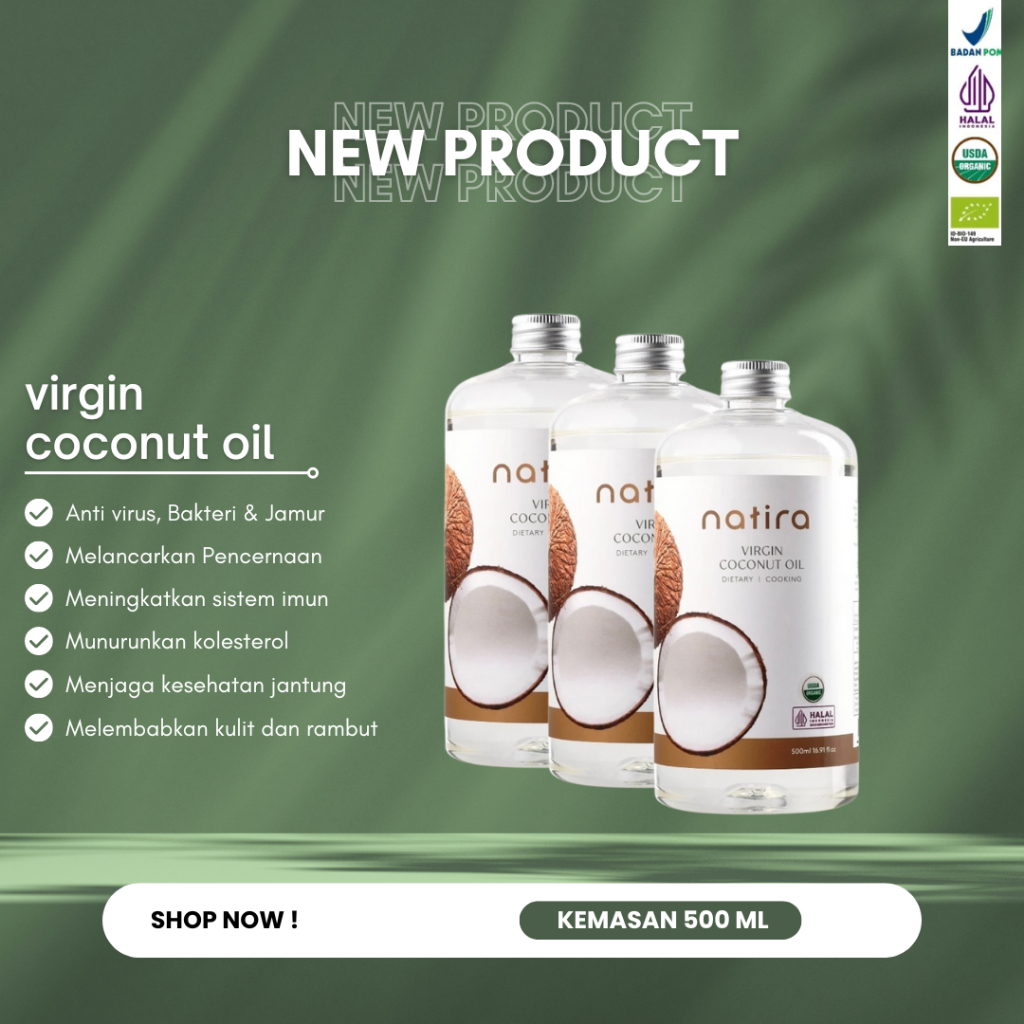 

NATIRA VCO PREMIUM Virgin Coconut OIL MINYAK KELAPA MURNI 100% COCONUT OIL ORGANIK 500 ML