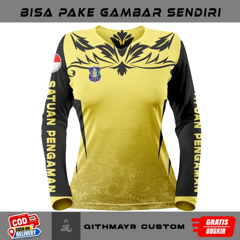 [BISA COD/BAYAR DI TEMPAT] kaos baju satpam wanita / jersey satpam wanita / seragam satpam krem Full